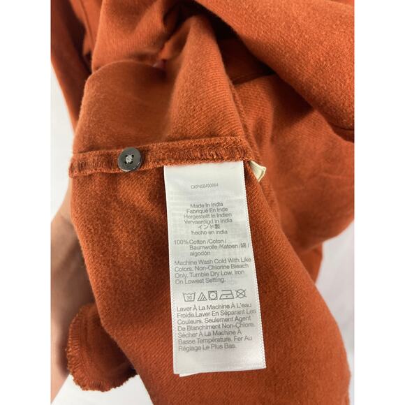 Madewell Flannel Button Placket Tiered Mini Dress - Orange Size XXS - Picture 7 of 9